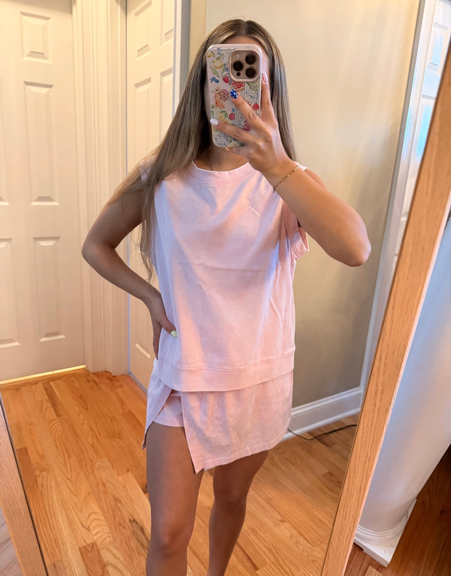 Cotton Tank Top Lined Skort Set