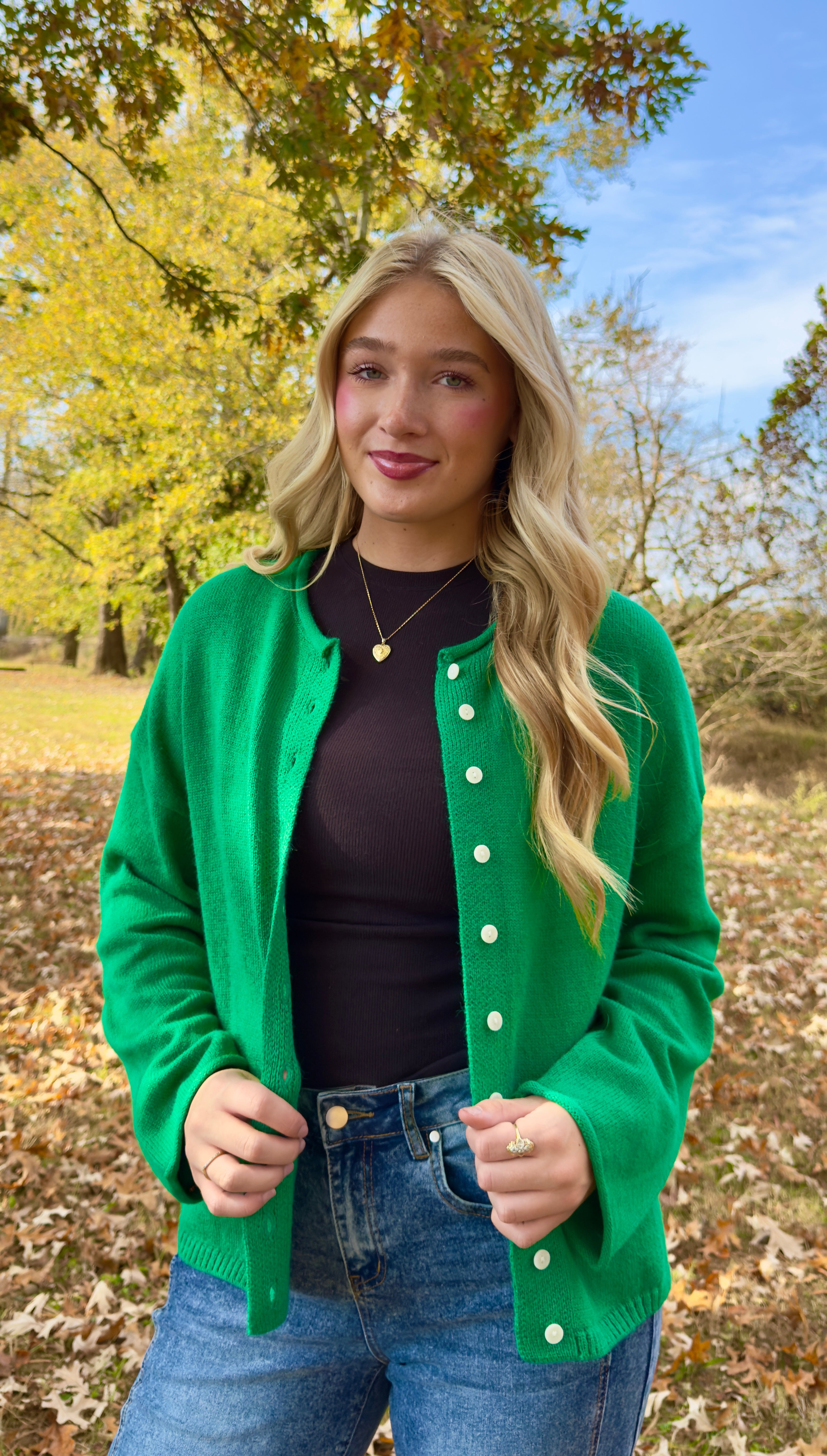 Ldc Solid Color Knit Button Drop Shoulder Sweater Cardigan