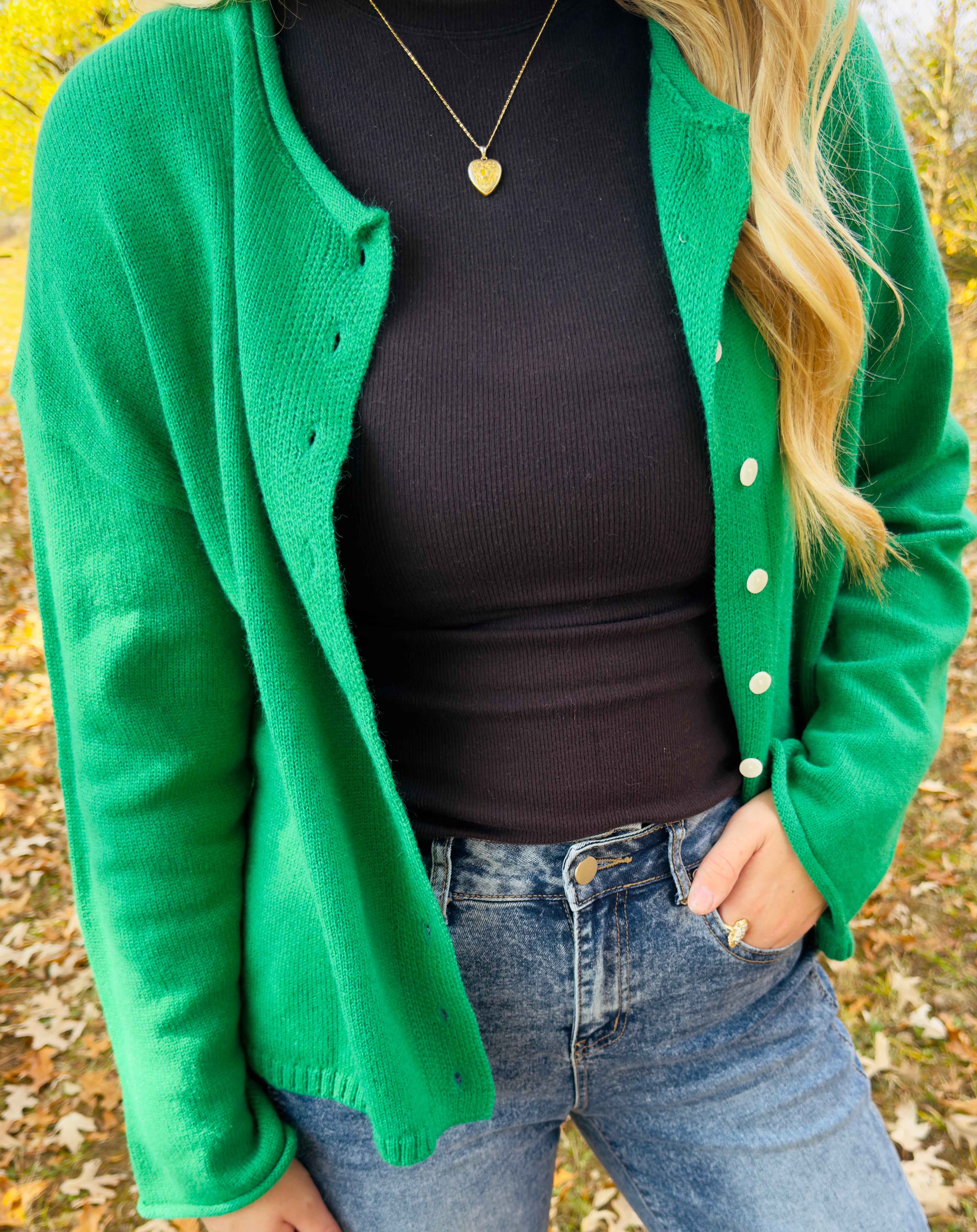 Ldc Solid Color Knit Button Drop Shoulder Sweater Cardigan