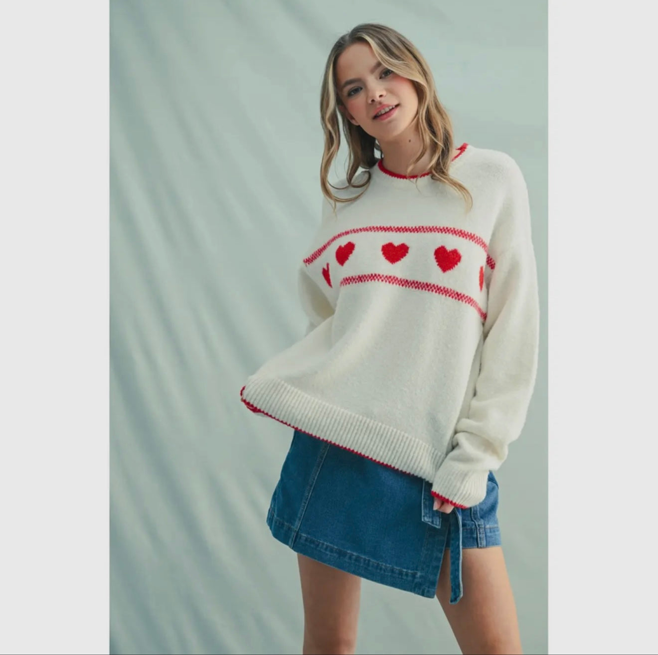 Heart Border Sweater